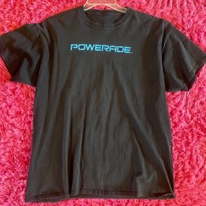 Fruit of the Loom Powerade Mens Small Black Short Sleeve Crewneck Graphic TShirt